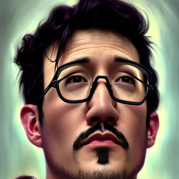 Prompt: Markiplier in Monster’s Inc., Pixar, diffuse lighting, fantasy, intricate, elegant, highly detailed, lifelike, photorealistic, digital painting, artstation, illustration, concept art, smooth, sharp focus, art by John Collier and Albert Aublet and Krenz Cushart and Artem Demura and Alphonse Mucha