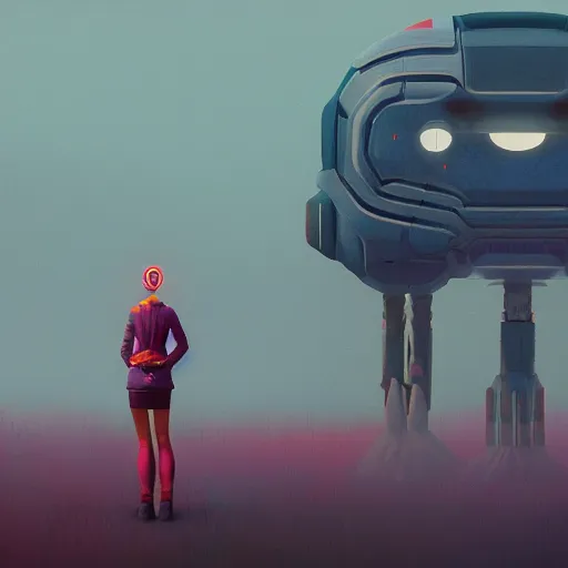 Image similar to A stunning profile of a symmetrical girl Simon Stalenhag, Trending on Artstation, 8K