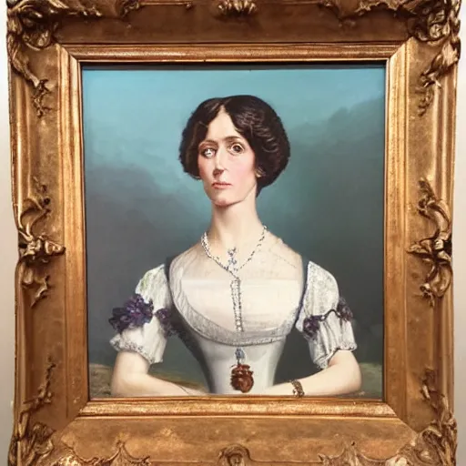 Image similar to oil portrait of a victorian lady wearing a beautiful dress