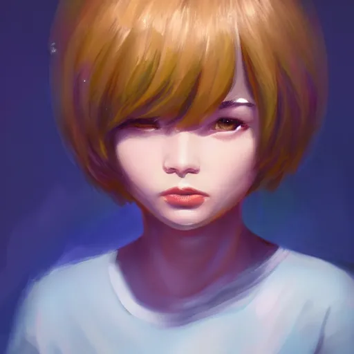 Image similar to frisk, digital Painting, ultradetailed, artstation, oil Painting, ultradetailed, artstation