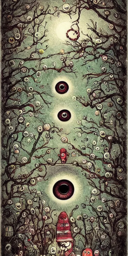 Image similar to eyeball scene by alexander jansson and where's waldo