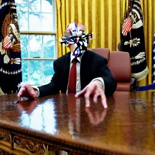 Prompt: president gollum giving a speech in the oval office