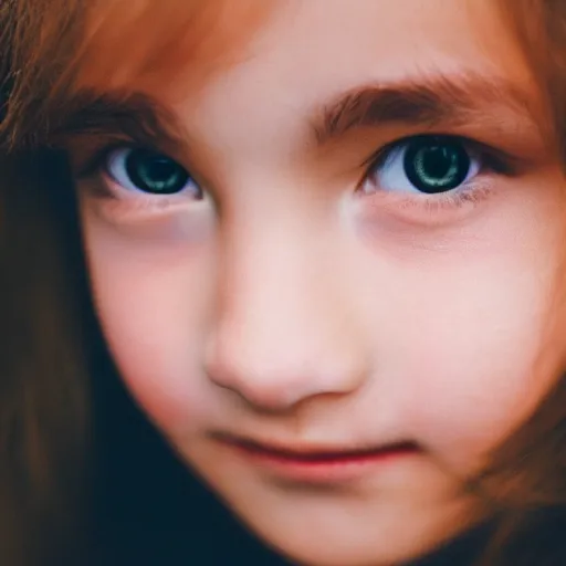 Image similar to a portrait of an girl's face. depth of field. lens flare