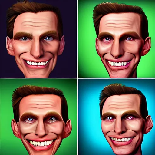 Image similar to Caricature portraits done of Jerma, realistic, hyperrealistic, very realistic, highly detailed, very detailed, extremely detailed, detailed, oil painting, digital art, trending on artstation