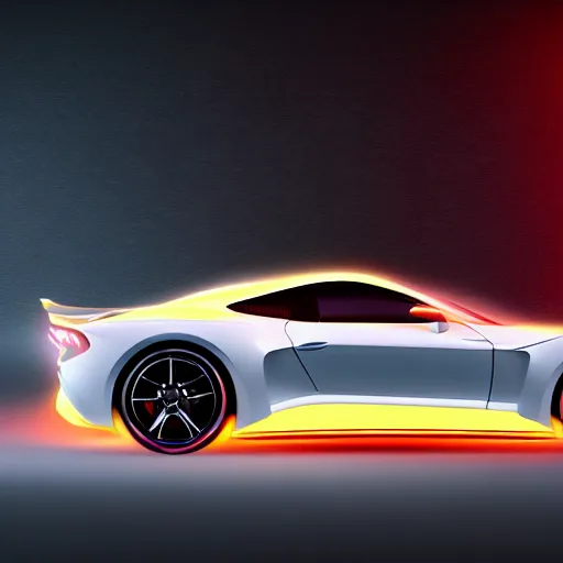 Image similar to luxury sports car , mystic aura , glowing , rim lighting , 4k , HD , realistic