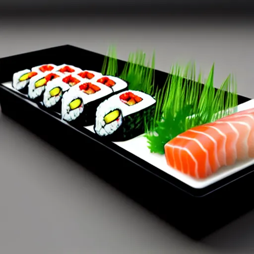 Image similar to a computer made from sushi, 4 k photorealistic