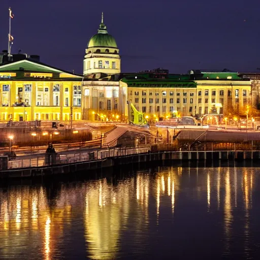 Prompt: helsinki by night