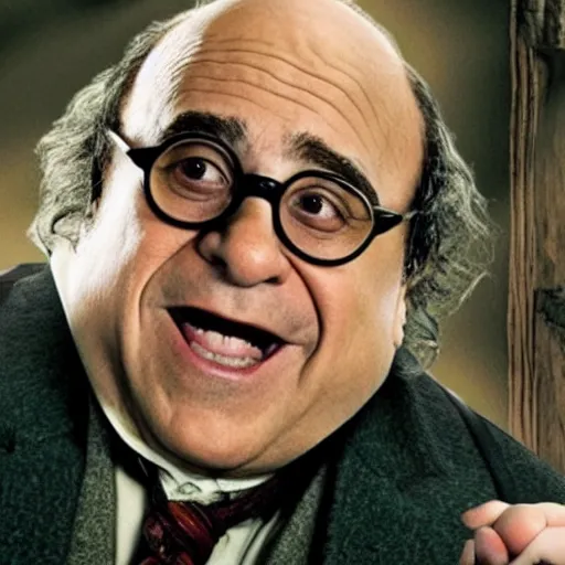 Image similar to danny devito as professor flitwick in harry potter