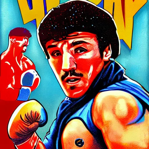 Prompt: rocky balboa on mars, boxing martians, high detailed, vivid colors, photorealistic, poster,