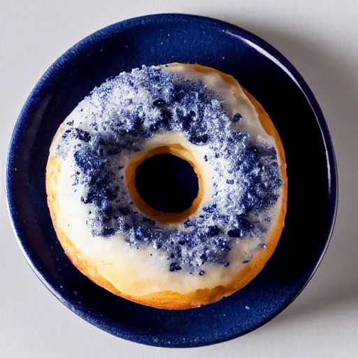 Prompt: Perfectly circular donut!!!!! in the style of a blueberry!!!!!!, blueberry donut!!!!, trending on artstation, 4k, 8k, professional photography, overhead shot, 35mm lens