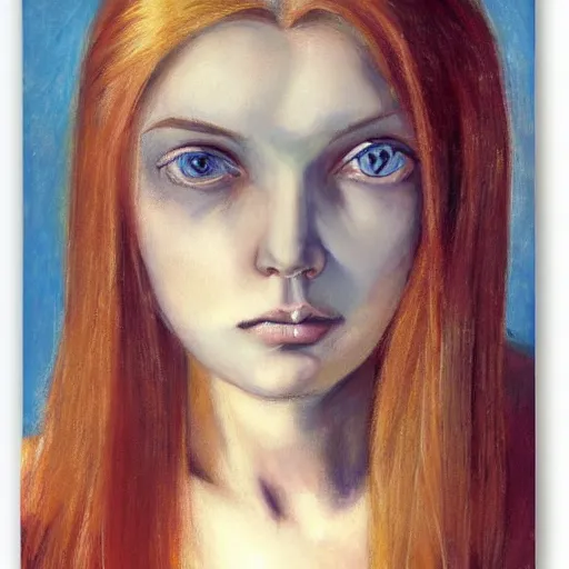 Prompt: woman with long blonde hair and blue eyes by stanley artgem lau