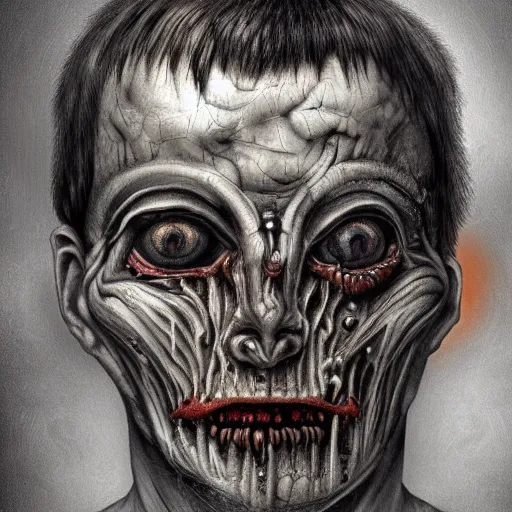 Image similar to bodyhorror portrait by h. r. giger of mikhail nikolayevich zadornov who became a degraded abomination, photo - realistic, color image, 2 k, highly detailed