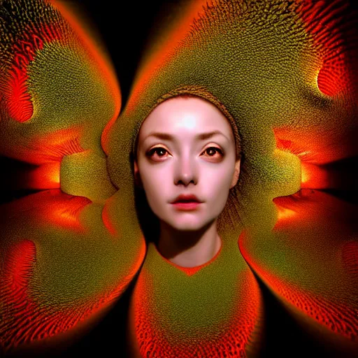 Image similar to hyperrealism photography computer simulation visualisation of parallel universe cgi european anime scene with beautiful highly detailed woman by caravaggio rendered in mandelbulb 4 d