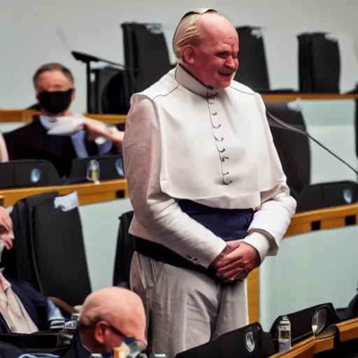 Prompt: Popeye in de Tweede Kamer