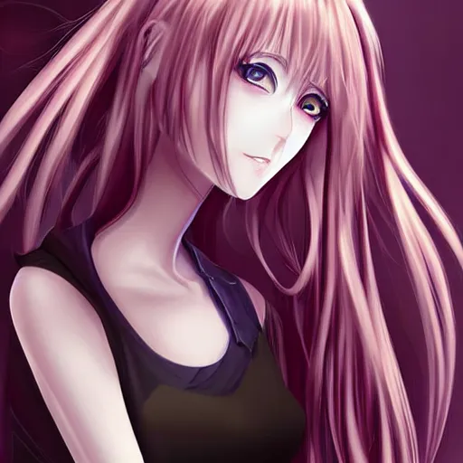 Image similar to a beautiful anime girl l, Digital art, Studio ghibi,