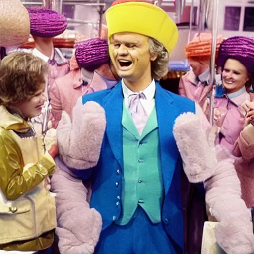 Image similar to geert wilders as willy wonka and the chocolate factory