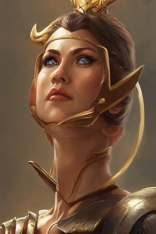 Image similar to amazon valkyrie athena, d & d, fantasy, portrait, highly detailed, headshot, digital painting, trending on artstation, concept art, sharp focus, illustration, art by artgerm and greg rutkowski and magali villeneuve