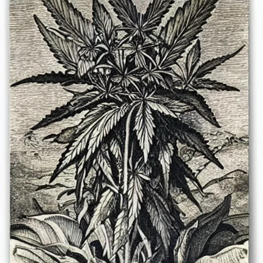 Image similar to cannabis, by ernst fuchs