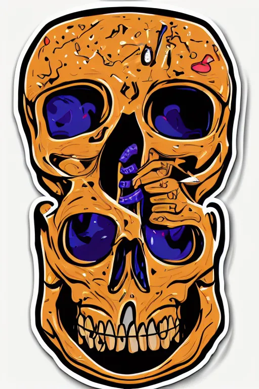 Image similar to A portrait of a skeleton in a suit, sticker, colorful, illustration, highly detailed, smooth and clean vector curves, no jagged lines, vector art, smooth