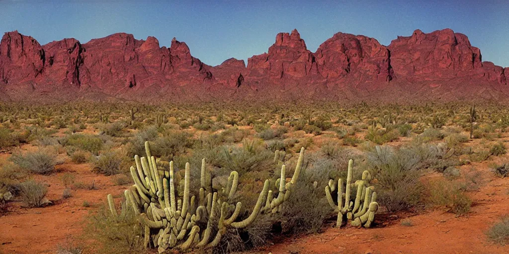 Prompt: Arizona desert, the passage of time, Beautiful Lighting, by Michael William Kaluta