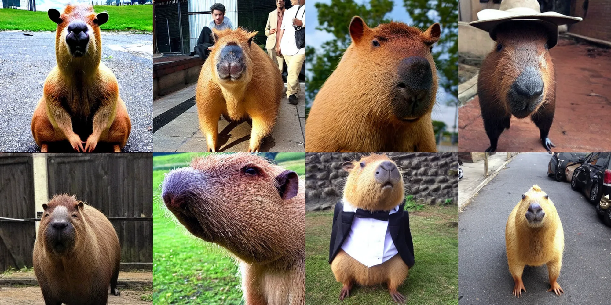 Prompt: capybara wearing a mafia!!!!!!!! suit!!!!!!!!