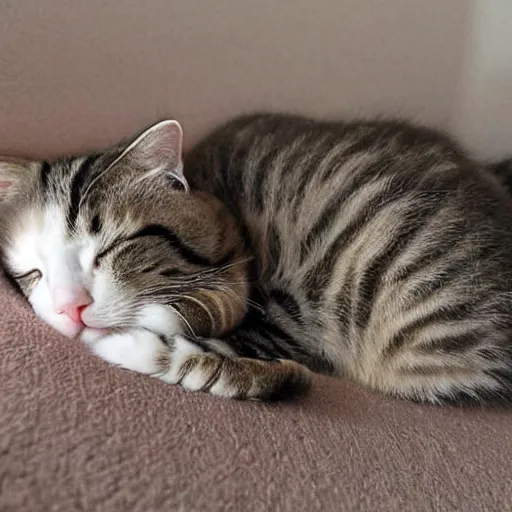 Prompt: sleeping cute cat