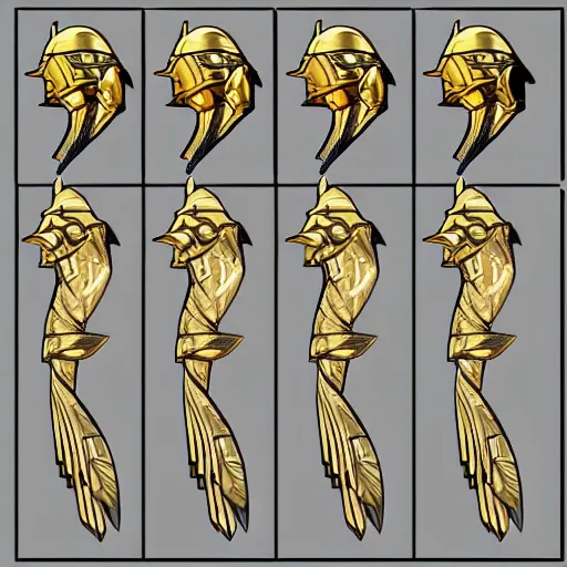 Image similar to azir league of legends golden eagle egyptian helmet ref sheet detailed digital art lineart shaded deviantart artstation 4 k