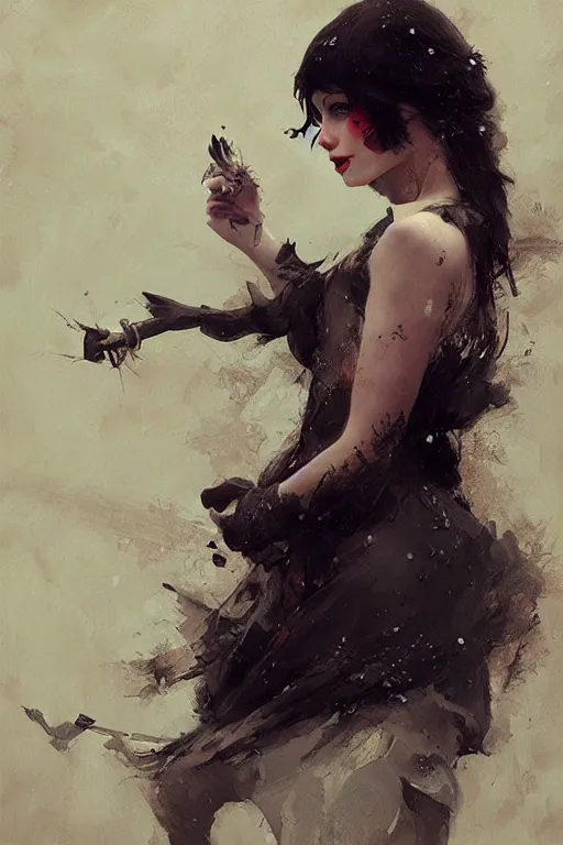 Prompt: snow white, post punk, oil painting, darkness, paint texture, digital painting, highly detailed, artstation, sharp focus, illustration, concept art, ruan jia, charlie bowater, tom bagshaw, norman rockwell