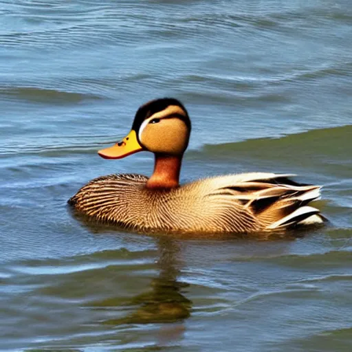 Prompt: duck with huge muscles