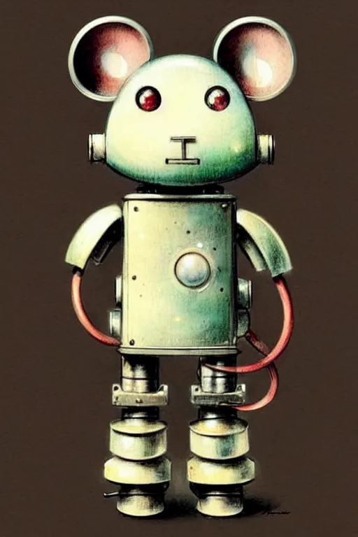 Image similar to ( ( ( ( ( 1 9 5 0 s retro robot mouse. muted colors. ) ) ) ) ) by jean - baptiste monge!!!!!!!!!!!!!!!!!!!!!!!!!!!!!!