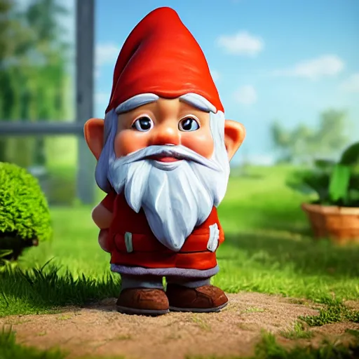 Prompt: gnome on a back yard, highly detailed, photorealistic portrait, bright studio setting, studio lighting, crisp quality and light reflections, unreal engine 5 quality render