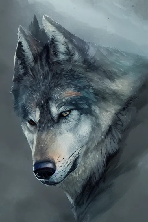 Image similar to wolf, water color, D&D, fantasy, highly detailed, digital painting, artstation, concept art, matte, sharp focus, illustration, art by Ivan Gantschev and Greg Rutkowski