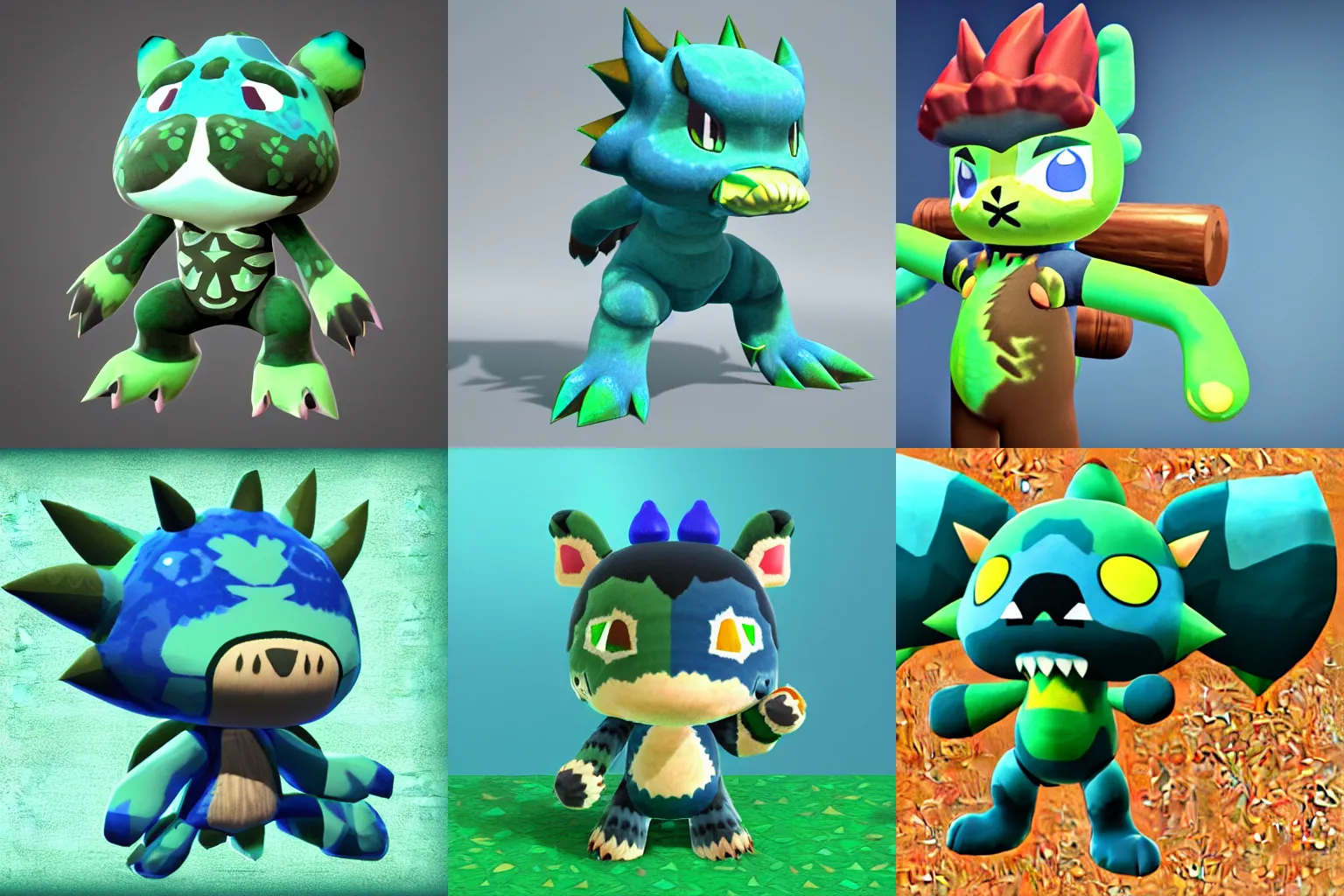 3D render of Brachydios as a cute Animal Crossing | Stable Diffusion