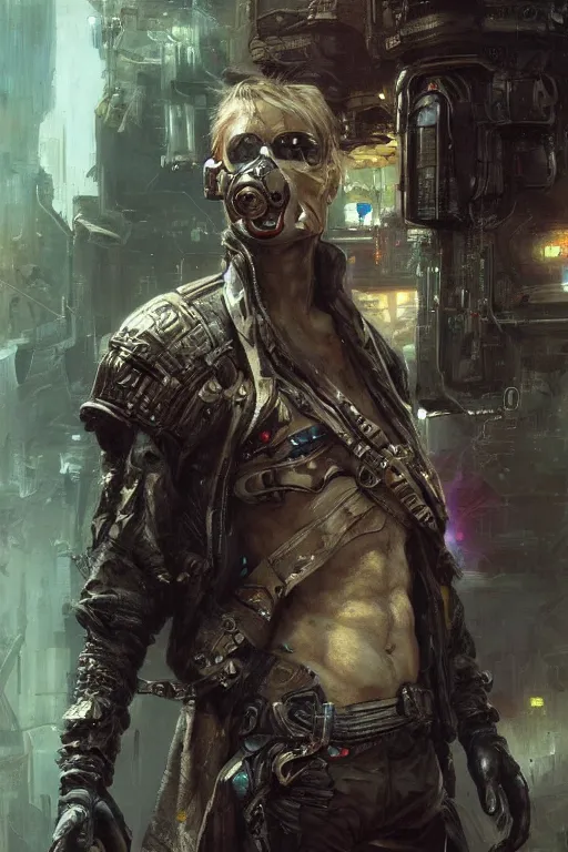 Image similar to a futuristic cyberpunk pirate with a cybernetic eyepatch, upper body, highly detailed, intricate, sharp details, dystopian mood, sci-fi character portrait by gaston bussiere, craig mullins