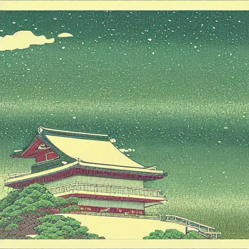 Prompt: landscape art by Kawase Hasui