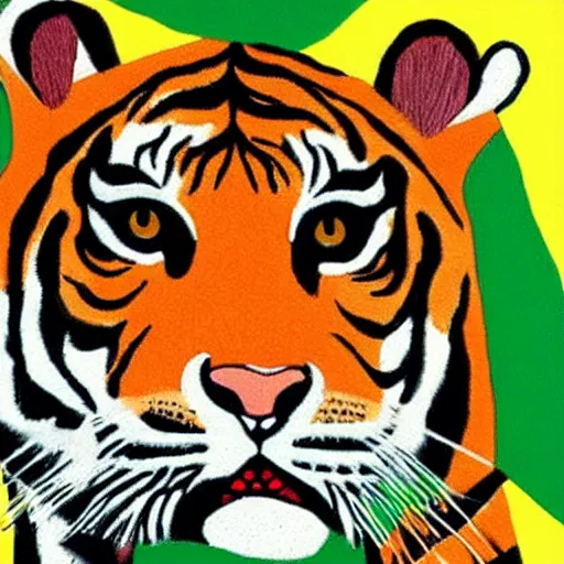 Prompt: a tiger in a picasso style