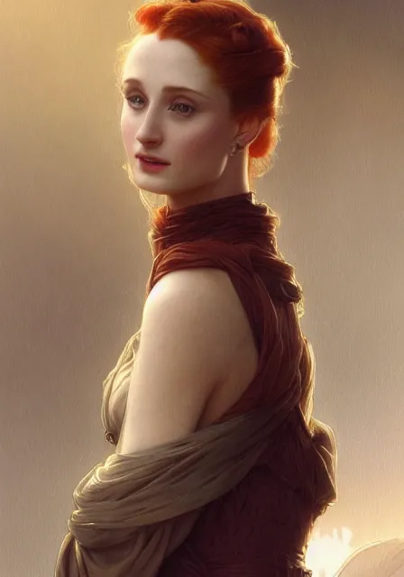 Image similar to sansa gessica chastain, intricate, elegant, highly detailed, digital painting, artstation, concept art, smooth, sharp focus, illustration, art by artgerm and greg rutkowski and alphonse mucha and william - adolphe bouguereau