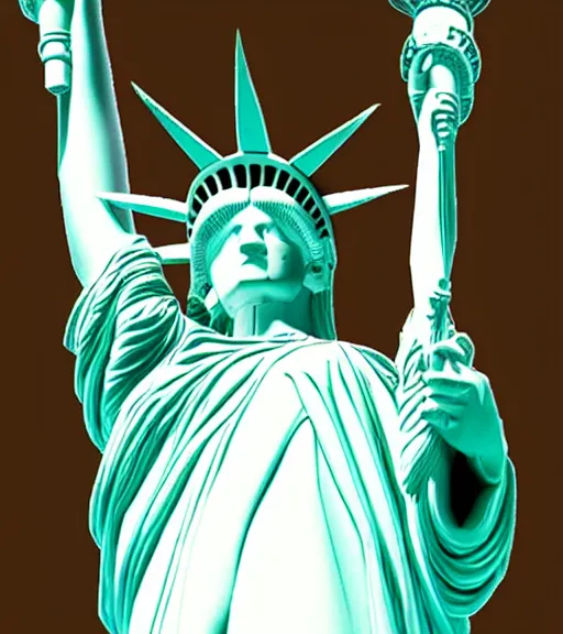 Prompt: Photograph of The Statue of Liberty as Hatsune Miku