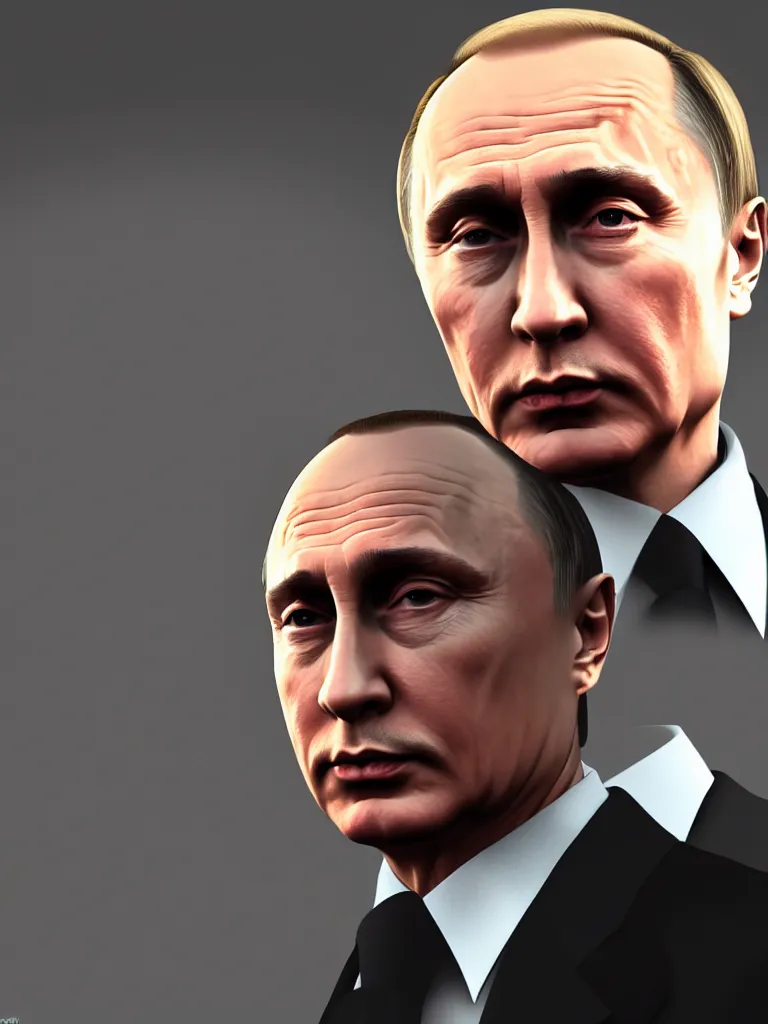 Image similar to portrait of a steel gangster looking like vladimir putin in the style of gta game, 8 k super resolution, photorealistic, golden rule