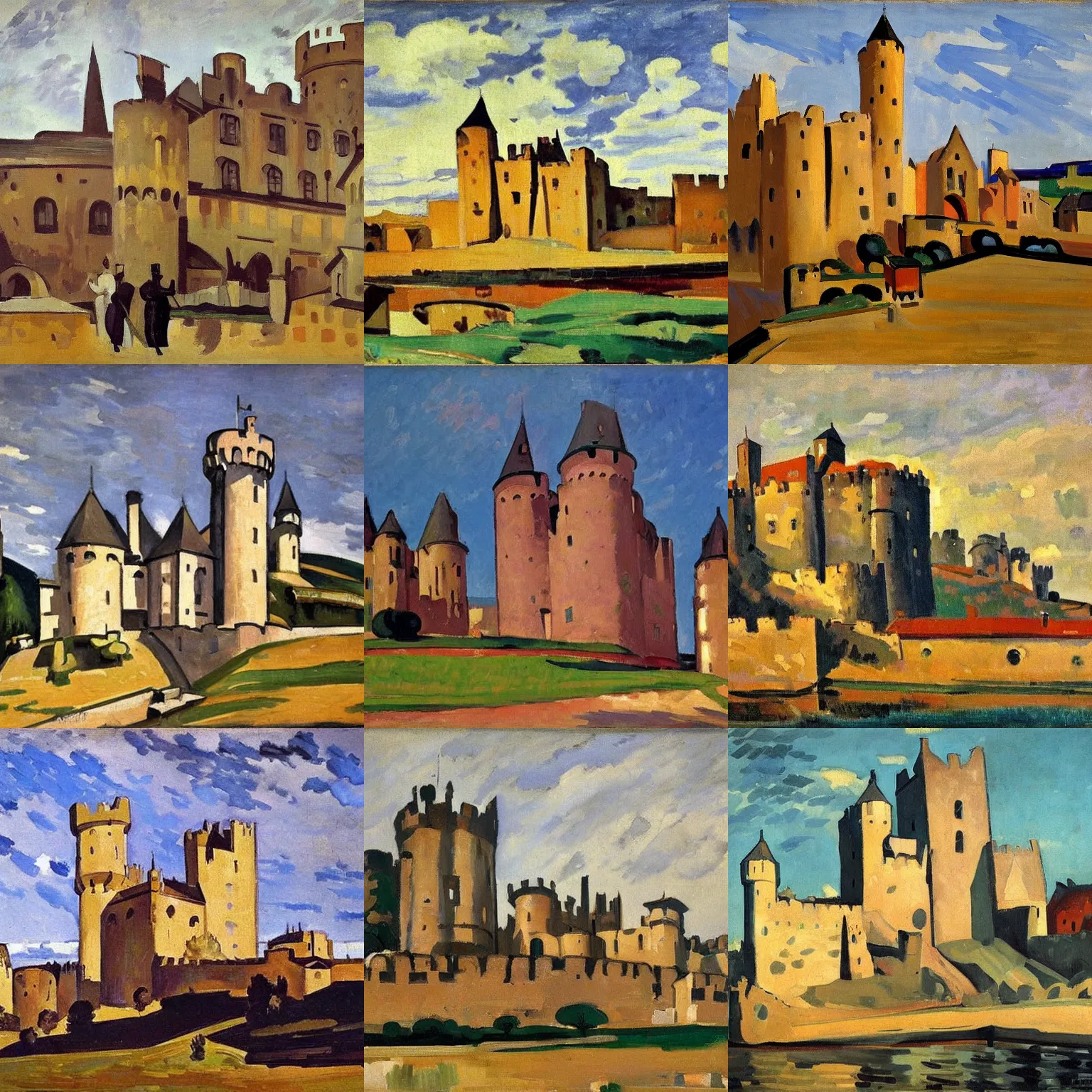 Prompt: medieval castle, by albert marquet