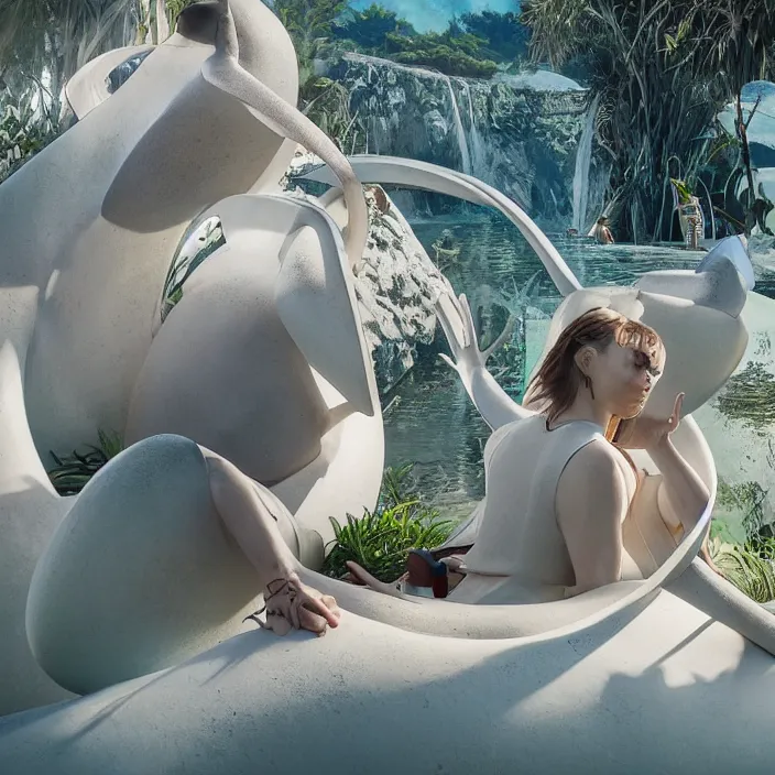 Image similar to minimal modernist bauhaus style neverending story inflatable pool floats, ultra realistic, concept art, intricate details, serious, highly detailed, photorealistic, octane render, 8 k, unreal engine, art by todd mcfarlane and artgerm and greg rutkowski and alphonse mucha