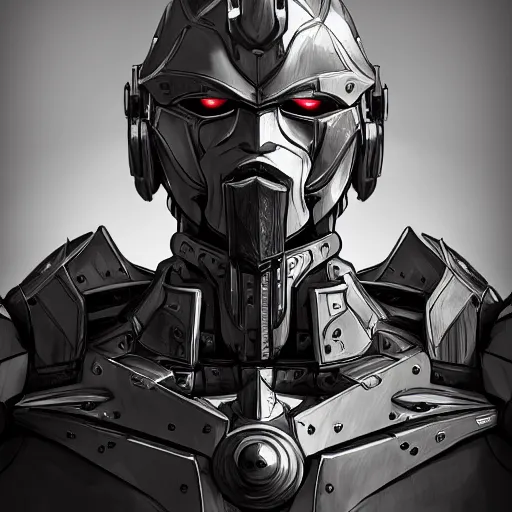 Image similar to studio portrait of lawful good holy mecha paladin absurdly handsome, elegant, handsome steely man, ultrafine hyperrealistic detailed face illustration by kim jung gi, irakli nadar, intricate linework, sharp focus, bright colors, matte, octopath traveler, final fantasy, unreal engine highly rendered, global illumination, radiant light, intricate environment