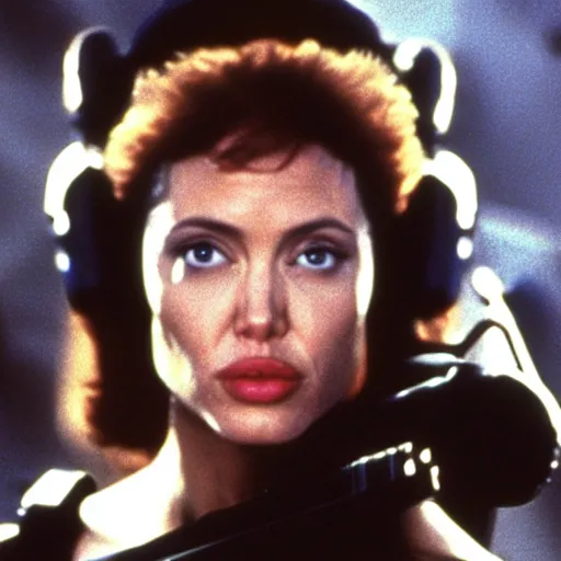 Image similar to film still of Angelina Jolie as Ripley from Aliens 1986