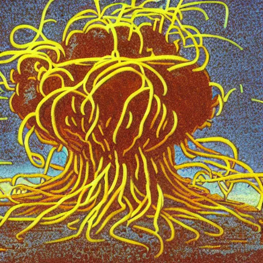 Prompt: spaghetti nuclear explosion