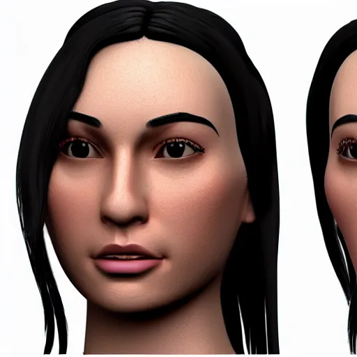 Image similar to Amber Midthunder, 3D Model, head sculpt