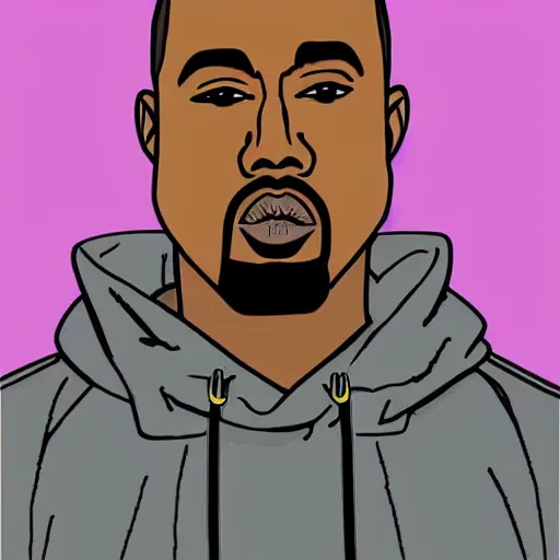 Prompt: kanye west as an anime character by hayao miyazaki, flat colors, finely detailed