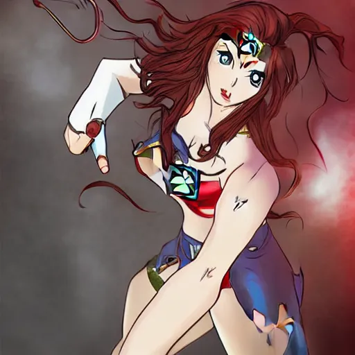 Prompt: Kurisu from Steins Gate as a Wonder Woman