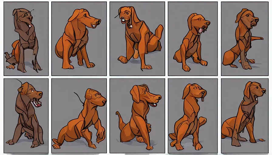 Prompt: TFTG art of a man turning into a dog in multiple steps, deviantart, transformation sequence, tf art, triptych