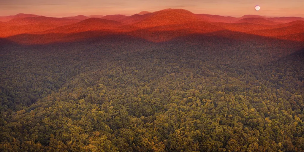 Prompt: stunning eastern appalachian mountains at twilight by andreas franke