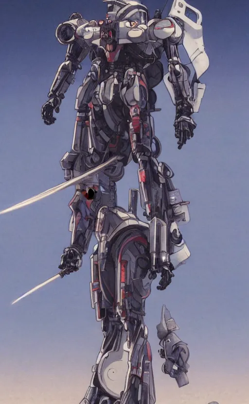 Image similar to full body concept art of a mech space samurai with jet pack and thin mech wings, hovers above ground, dust swirls under him, realistic, cinematic, atmospheric, sci - fi movie character, octane render, by moebius, alphonse mucha, roger deakins, masamune shirow